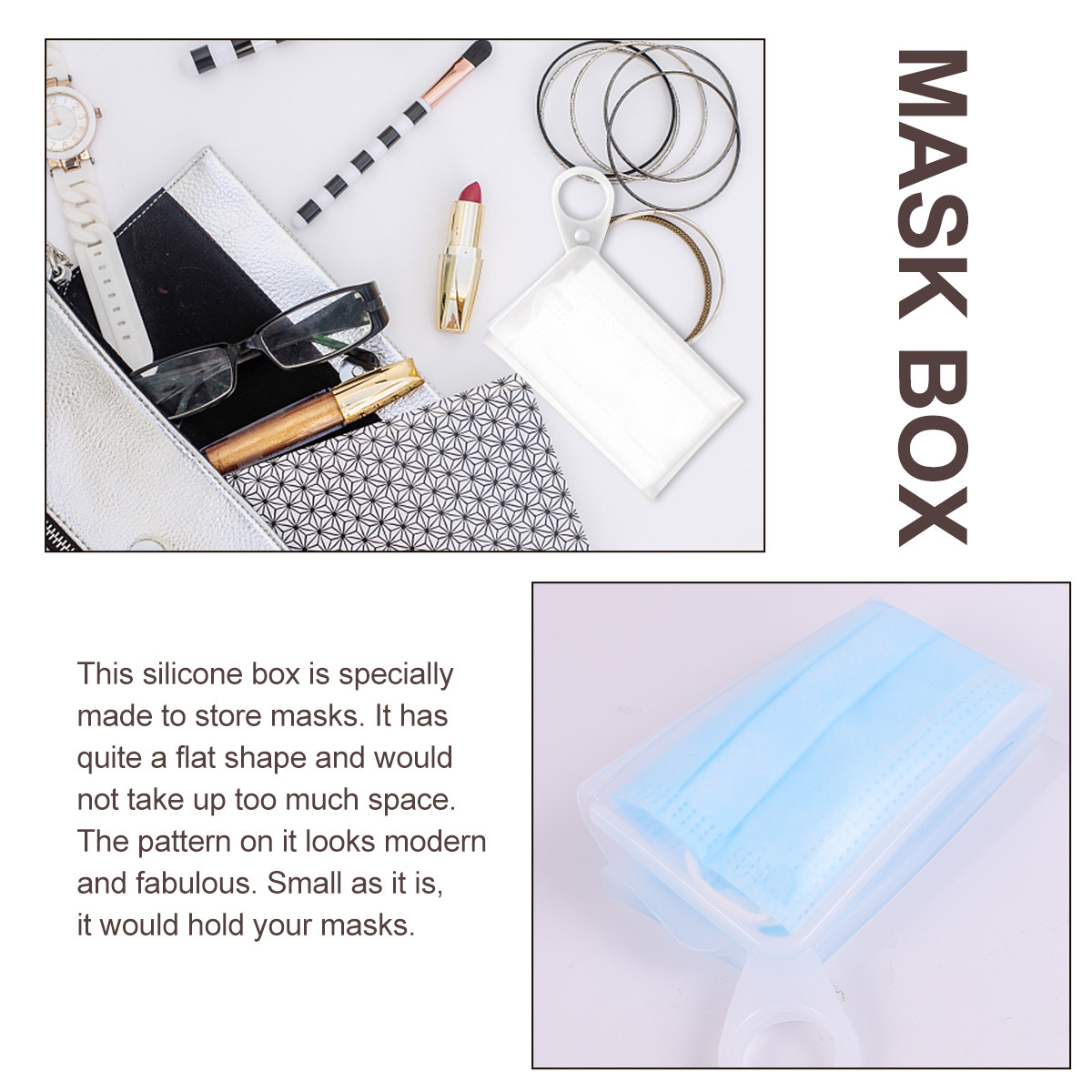 2Pcs Flat Silicone Mask Storag - Face Mask Storage Box review and price